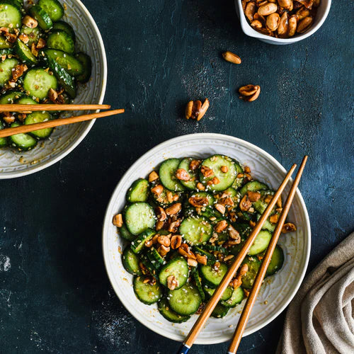Asian Cucumber Salad with Honey Roasted Peanuts